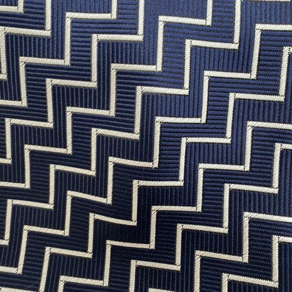 Ermenegildo Zegna Silk Tie Mens 59 Blue Silver Zigzag Geometric Italy NWT